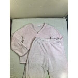 Charter Club Intimates Pink Fleece Pajama Set Womens PS Petite Small 2pc Lounge